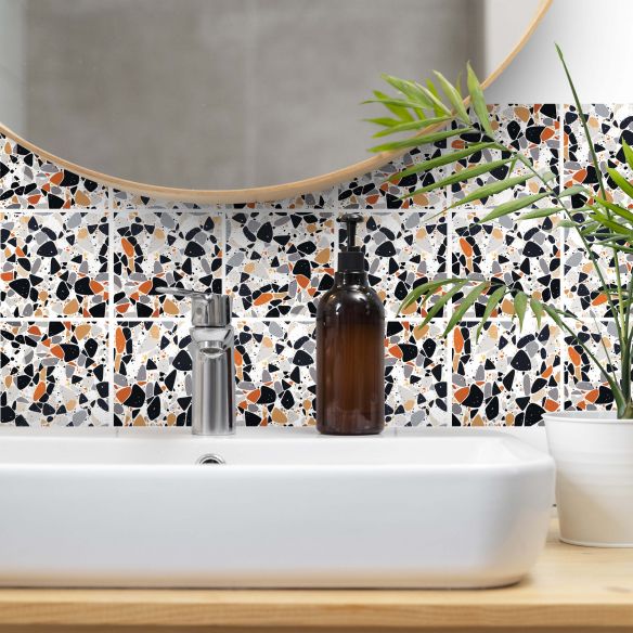 Stickers carrelage carreaux de ciment terrazzo