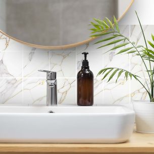 Stickers carrelage effet mabre