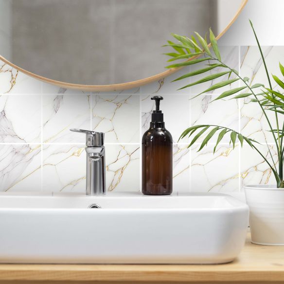 Stickers carrelage effet mabre