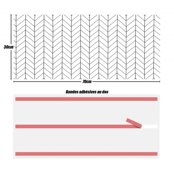 Crédences design adhésive PVC 3mm 30x70cm