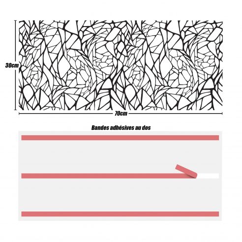 Crédences déco adhésive PVC 3mm 30x70cm