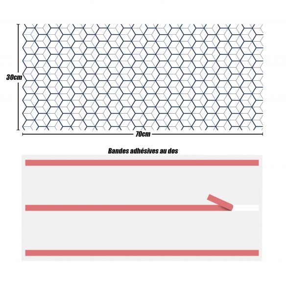 Crédences design cubes 3D adhésive PVC 3mm 30x70cm