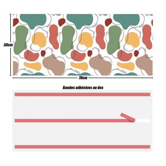 Crédences art déco adhésive PVC 3mm 30x70cm