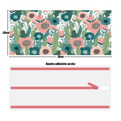Crédences déco florale adhésive PVC 3mm 30x70cm