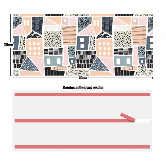 Crédences déco adhésive PVC 3mm 30x70cm