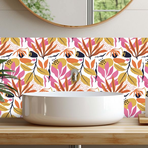 Crédences adhésive florale PVC 3mm 30x70cm