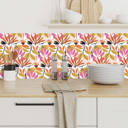 Crédences adhésive florale PVC 3mm 30x70cm