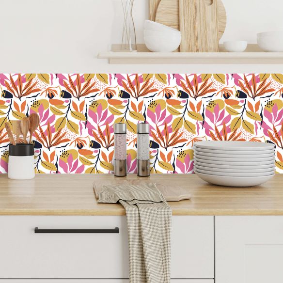 Crédences adhésive florale PVC 3mm 30x70cm