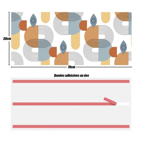 Crédences adhésive art déco PVC 3mm 30x70cm