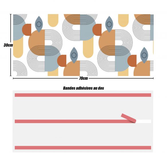 Crédences adhésive art déco PVC 3mm 30x70cm