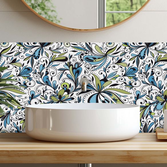 Crédences adhésive deco florale PVC 3mm 30x70cm