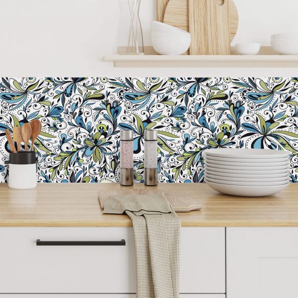 Crédences adhésive deco florale PVC 3mm 30x70cm