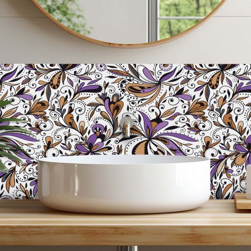 Crédences adhésive deco florale PVC 3mm 30x70cm