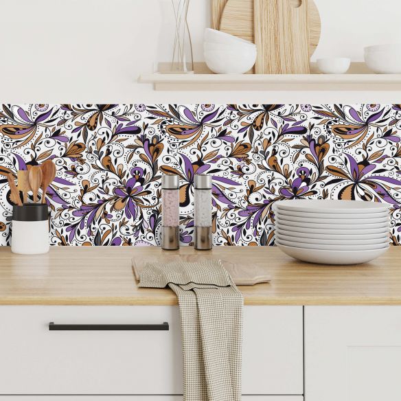 Crédences adhésive deco florale PVC 3mm 30x70cm