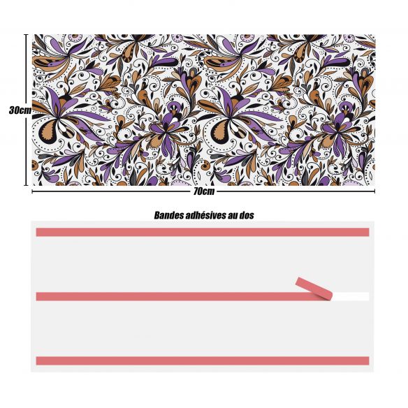 Crédences adhésive deco florale PVC 3mm 30x70cm
