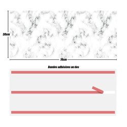 Crédences adhésive effet marbre PVC 3mm 30x70cm