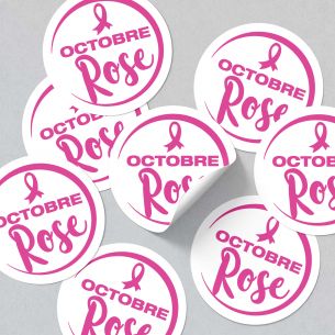 Stickers rond Octobre Rose