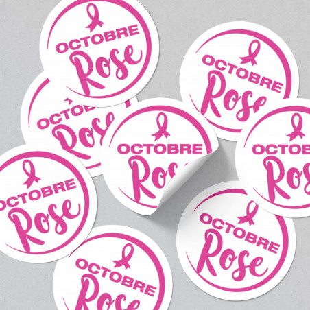 Stickers rond Octobre Rose