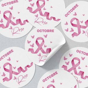 Stickers ronds Octobre Rose