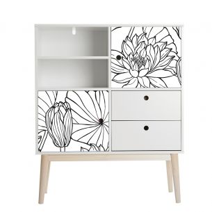 Film adhésif feuillage noir et blanc 2