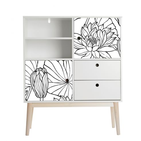 Film adhésif feuillage noir et blanc