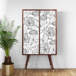 Film adhésif feuillage noir et blanc