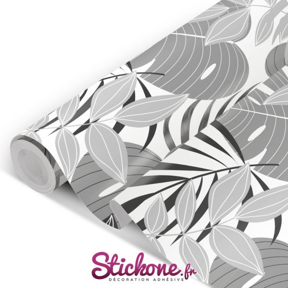 Film adhésif tropical noir et blanc