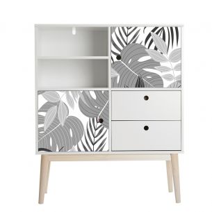 Film adhésif tropical noir et blanc 2