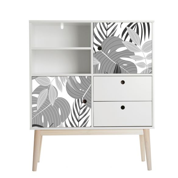 Film adhésif tropical noir et blanc