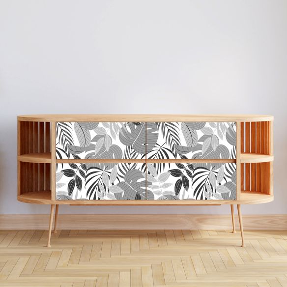 Film adhésif tropical noir et blanc