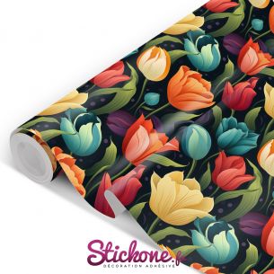 Film adhésif fleurs