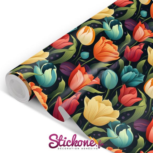 Film adhésif fleurs