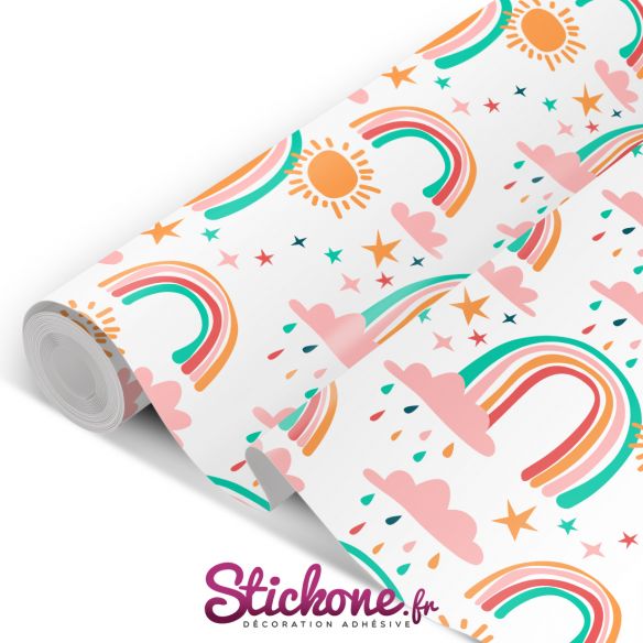 Film adhésif nuage arc en ciel