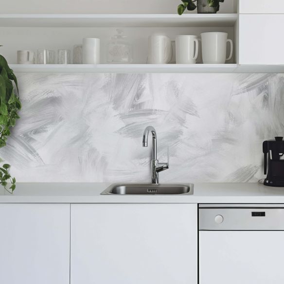 Crédence adhésive effet brush gris