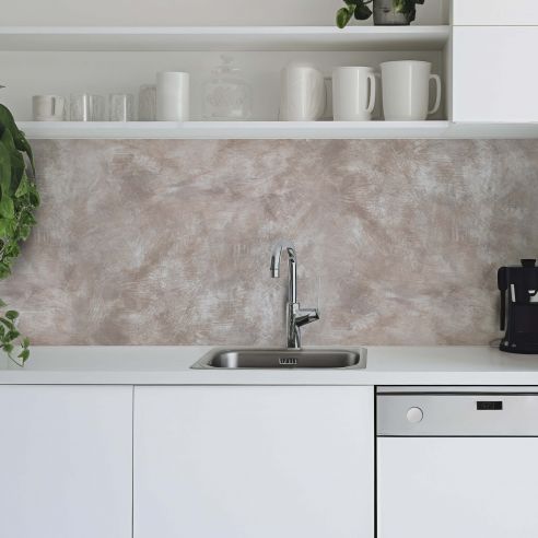 Crédence adhésive effet béton cuivré