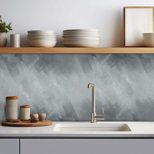 Crédence adhésive effet béton foncé