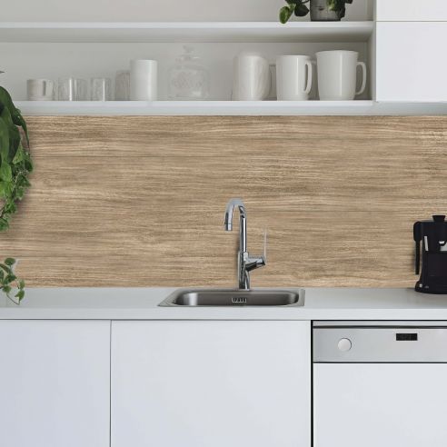 Crédence adhésive effet bois