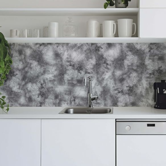 Crédence adhésive effet béton brossé gris