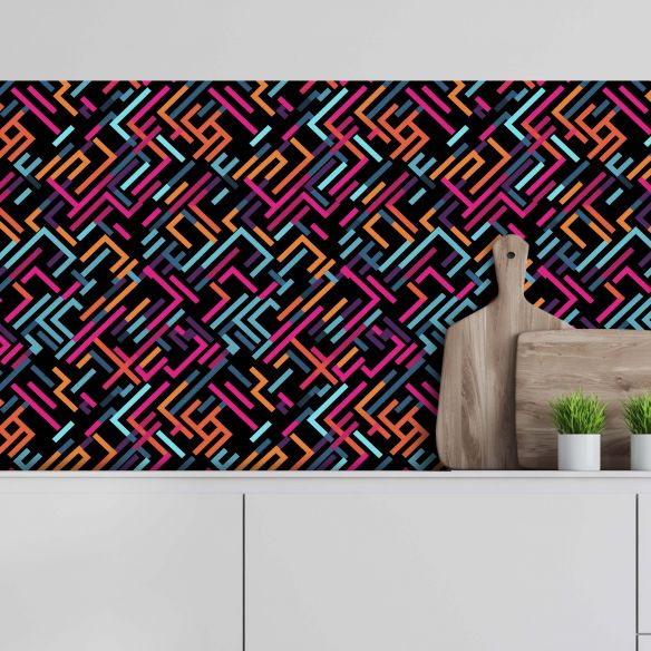 Crédence adhésive design multicolore