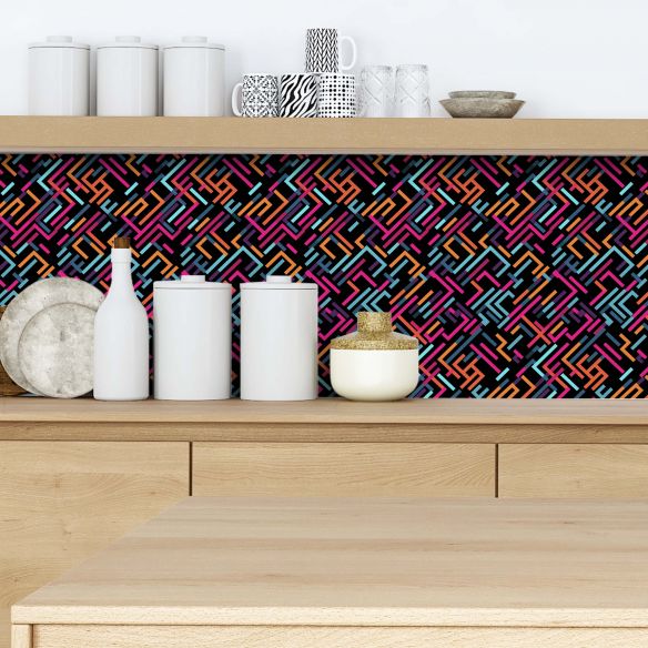 Crédence adhésive design multicolore