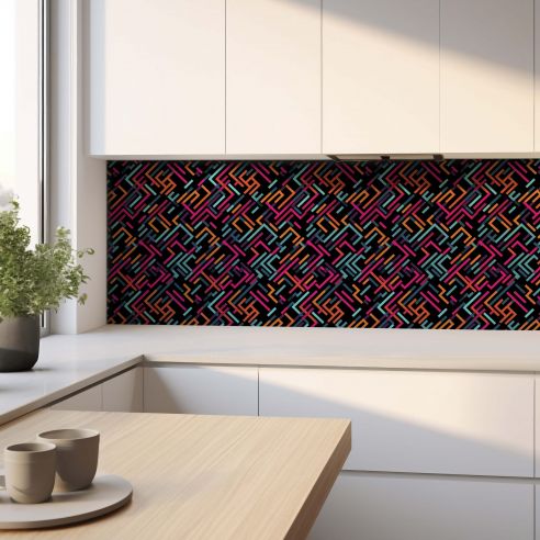 Crédence adhésive design multicolore