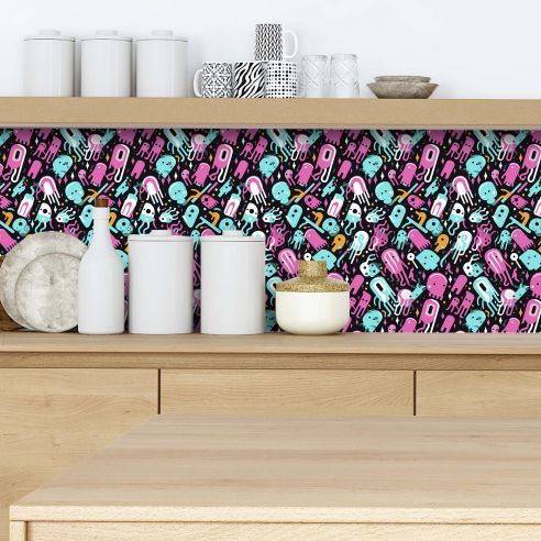 Crédence adhésive déco fun multicolore