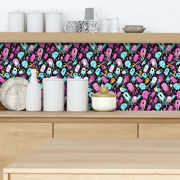 Crédence adhésive déco fun multicolore