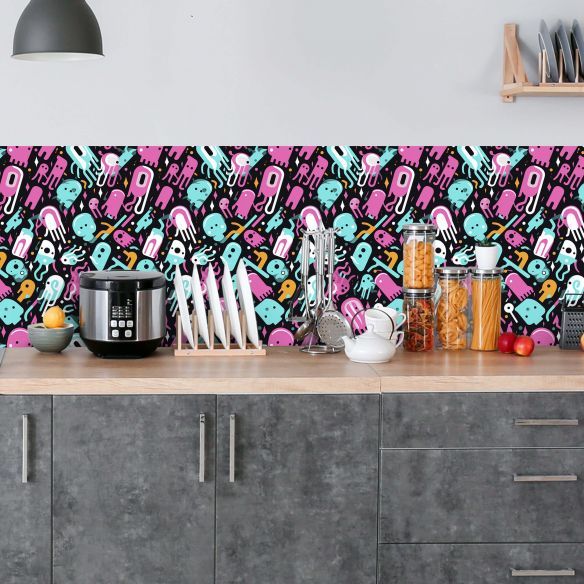 Crédence adhésive déco fun multicolore