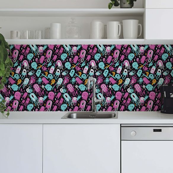 Crédence adhésive déco fun multicolore