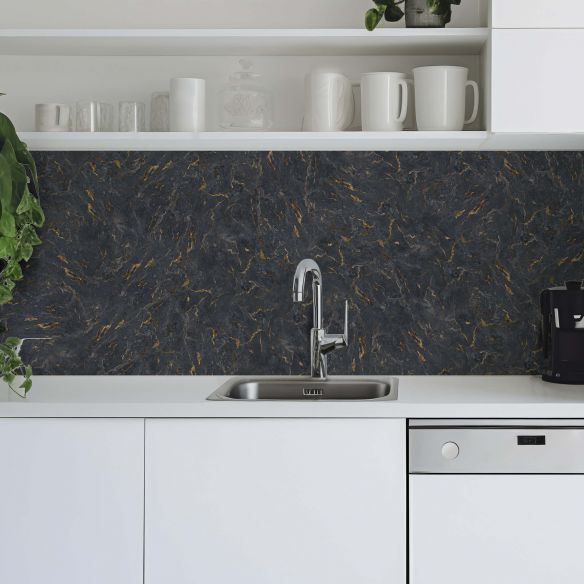 Crédence adhésive effet marbre gris