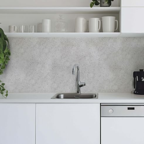 Crédence adhésive effet béton blanc