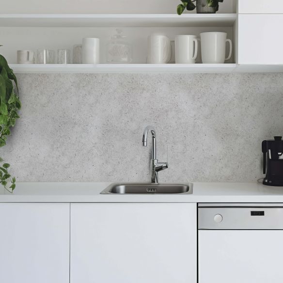 Crédence adhésive effet béton blanc