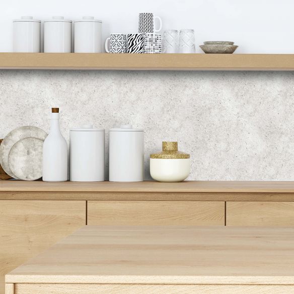 Crédence adhésive effet béton blanc