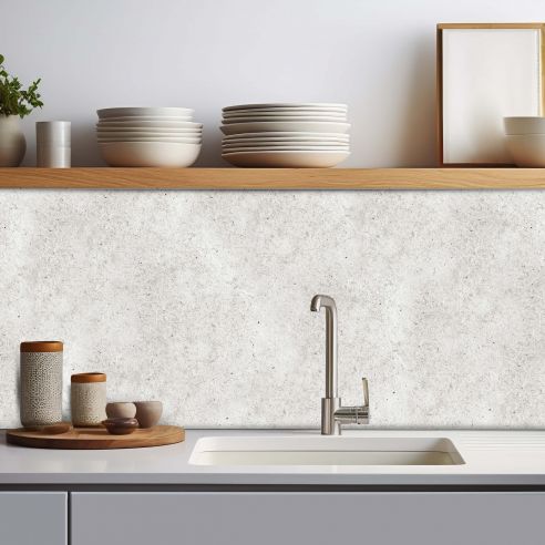Crédence adhésive effet béton blanc